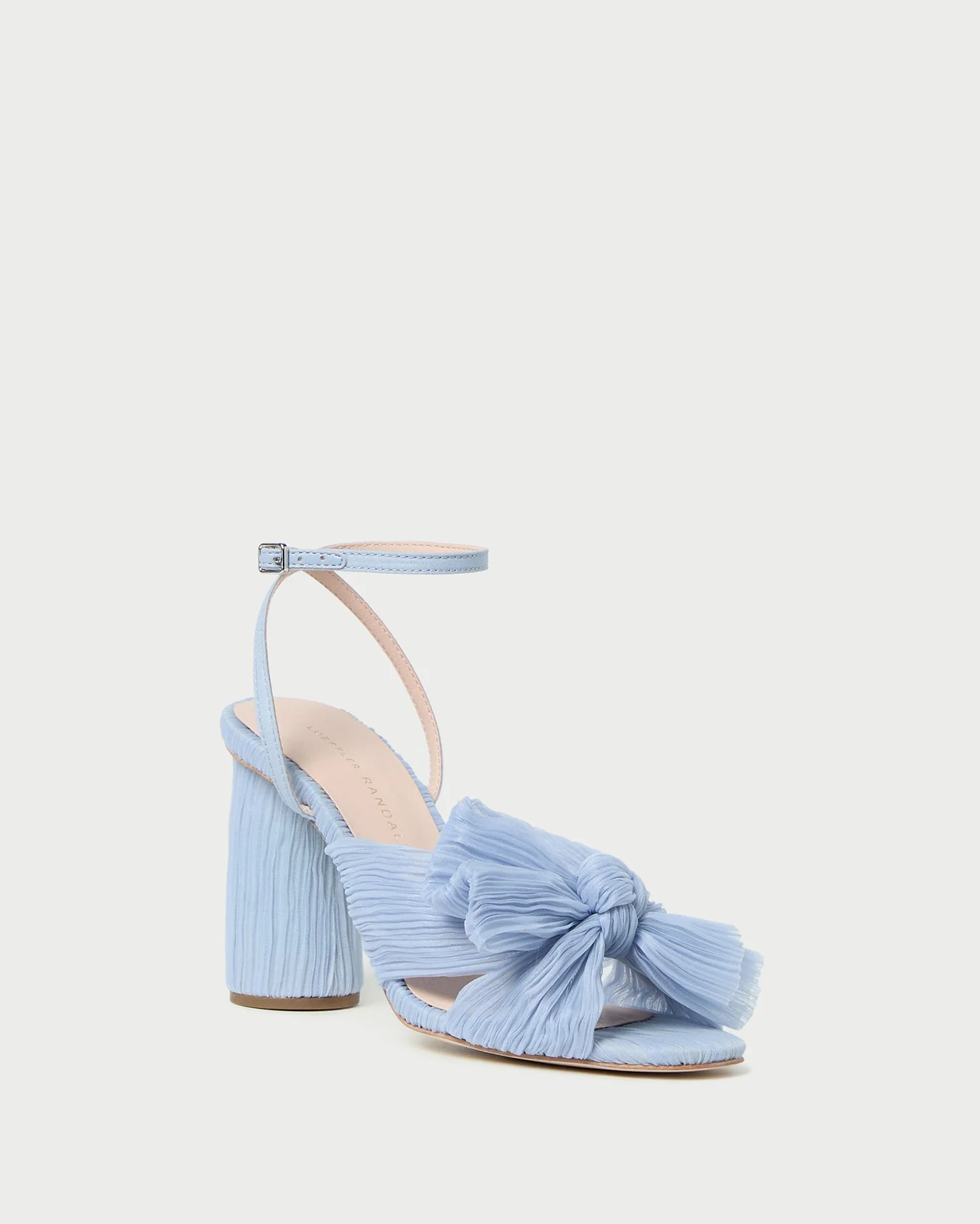 Camellia Blue Pleated Bow Heel - 1