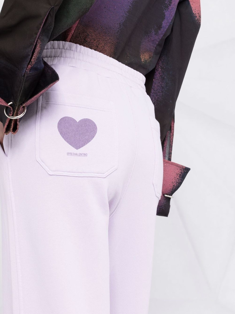 logo-print drawstring 코튼 트랙 바지 3