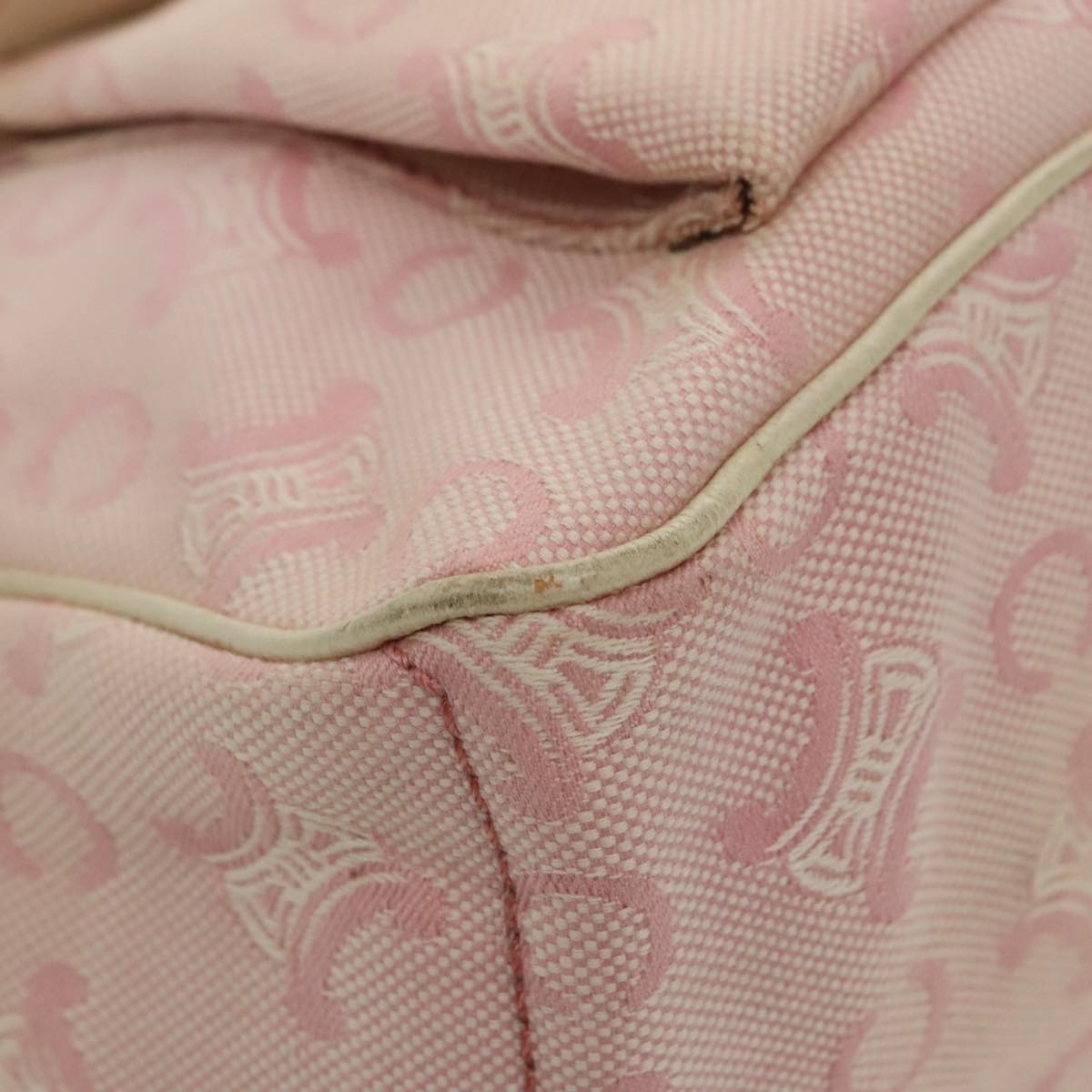 CELINE C Macadam Canvas Hand Bag Pink Gold - 9