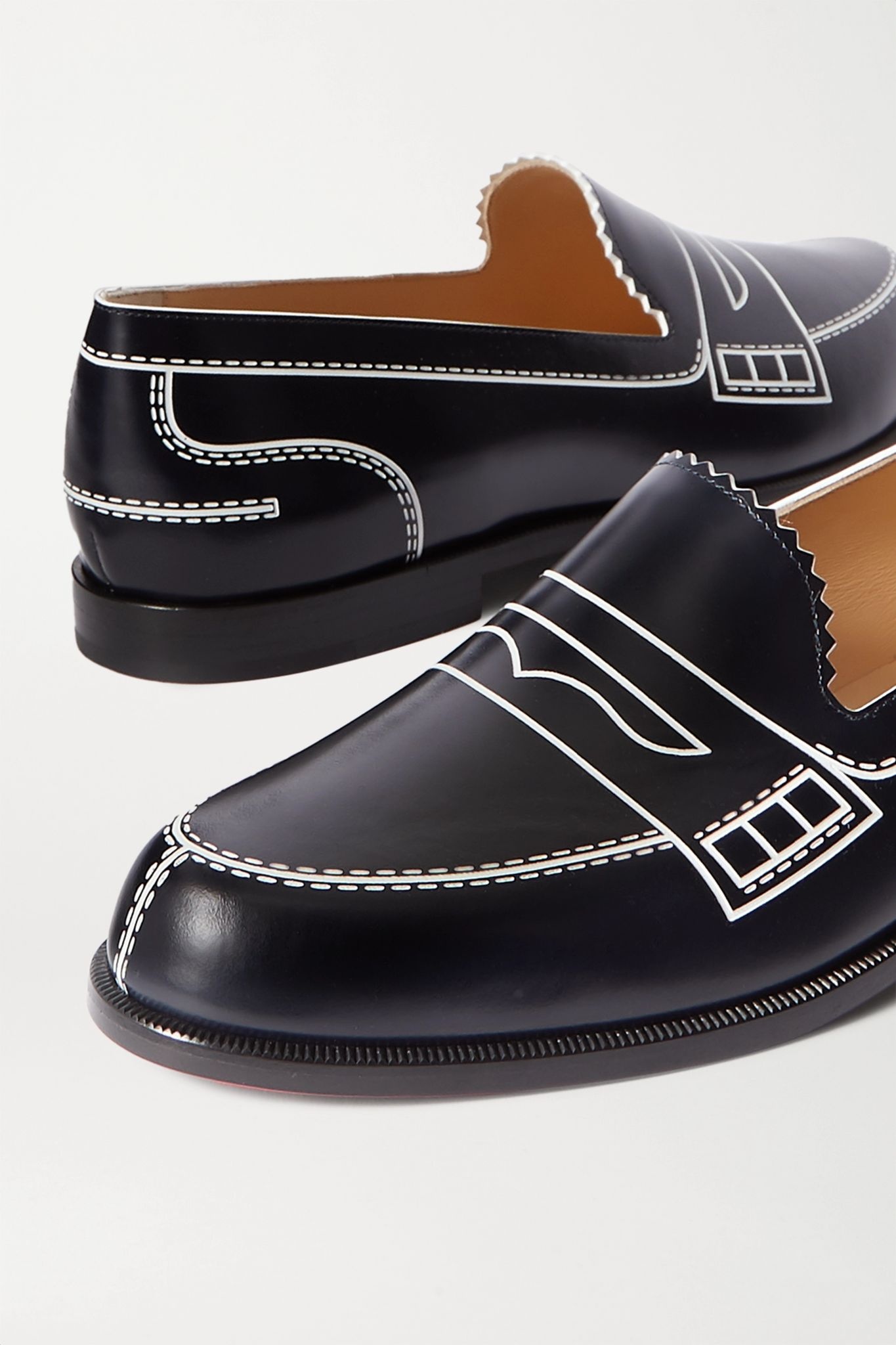 Mocalaureat printed leather loafers - 5