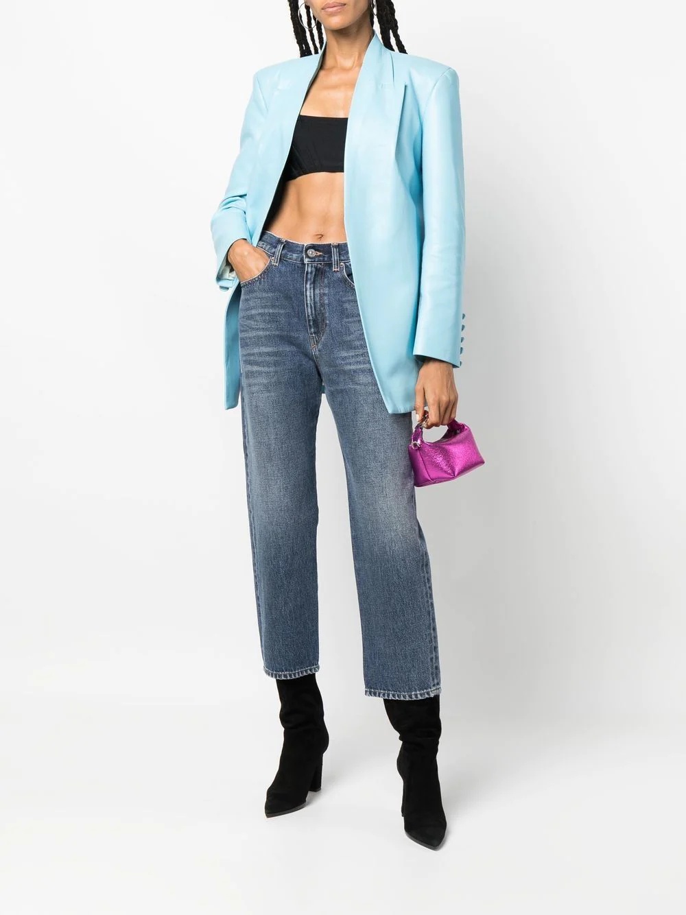 cropped slim-fit jeans - 2