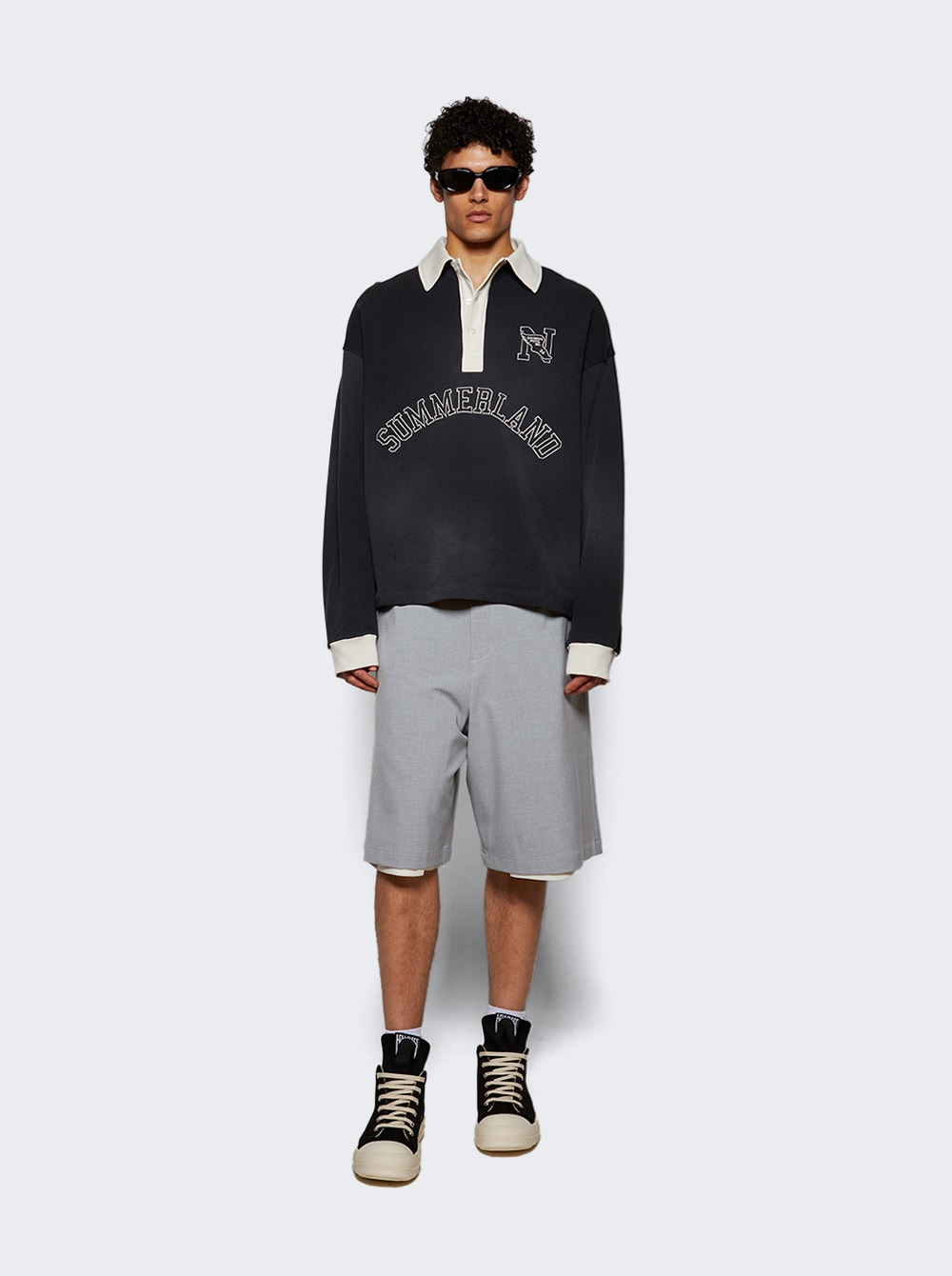 Pleated Shorts Grey - 5