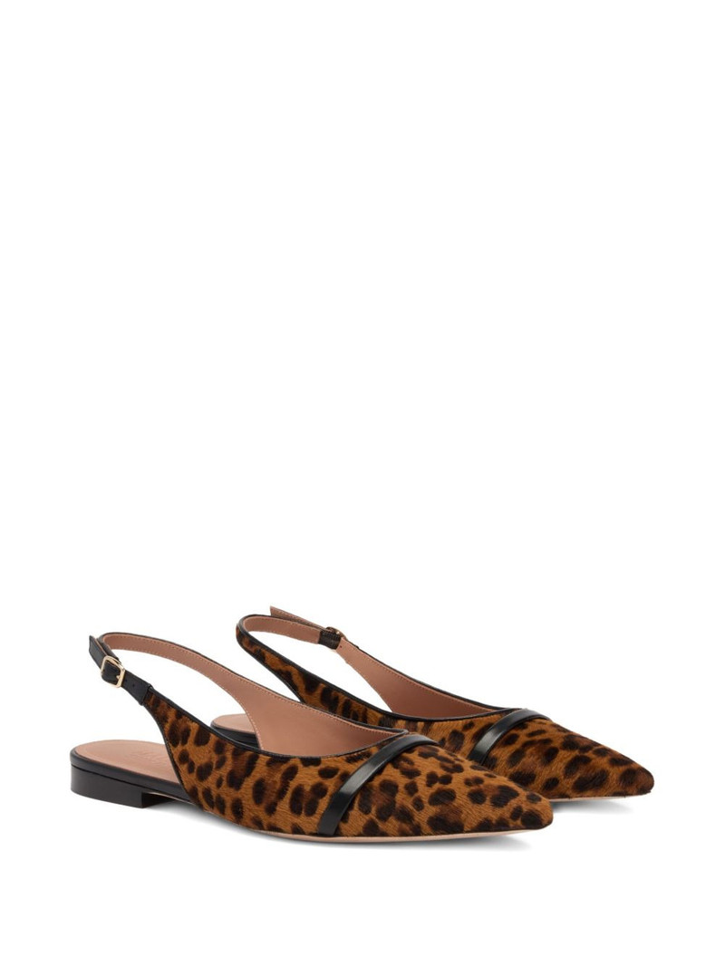 MALONE SOULIERS Jama leopard-print slingback flats outlook