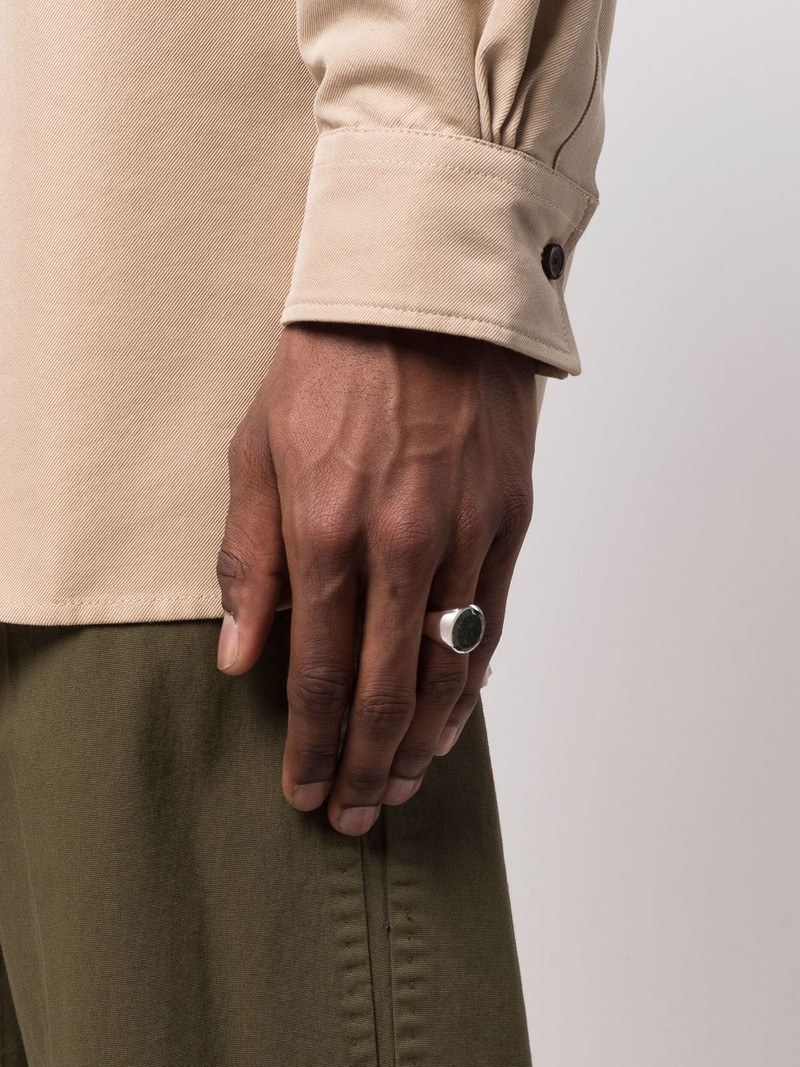 TOM WOOD oval green marble ring outlook