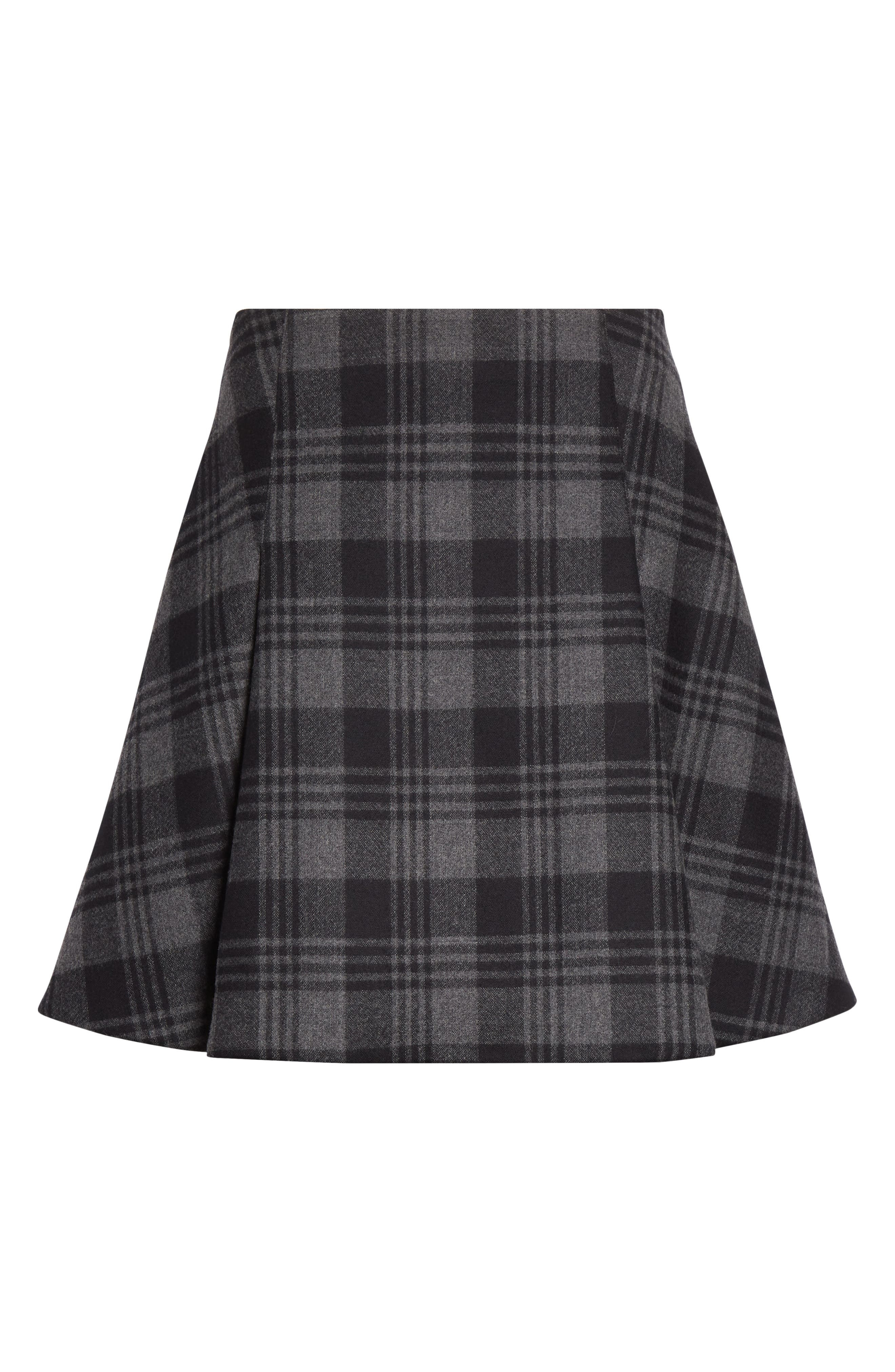 Proenza Schouler Cassia Plaid Virgin Wool A-Line Skirt in Grey Multi at Nordstrom - 6