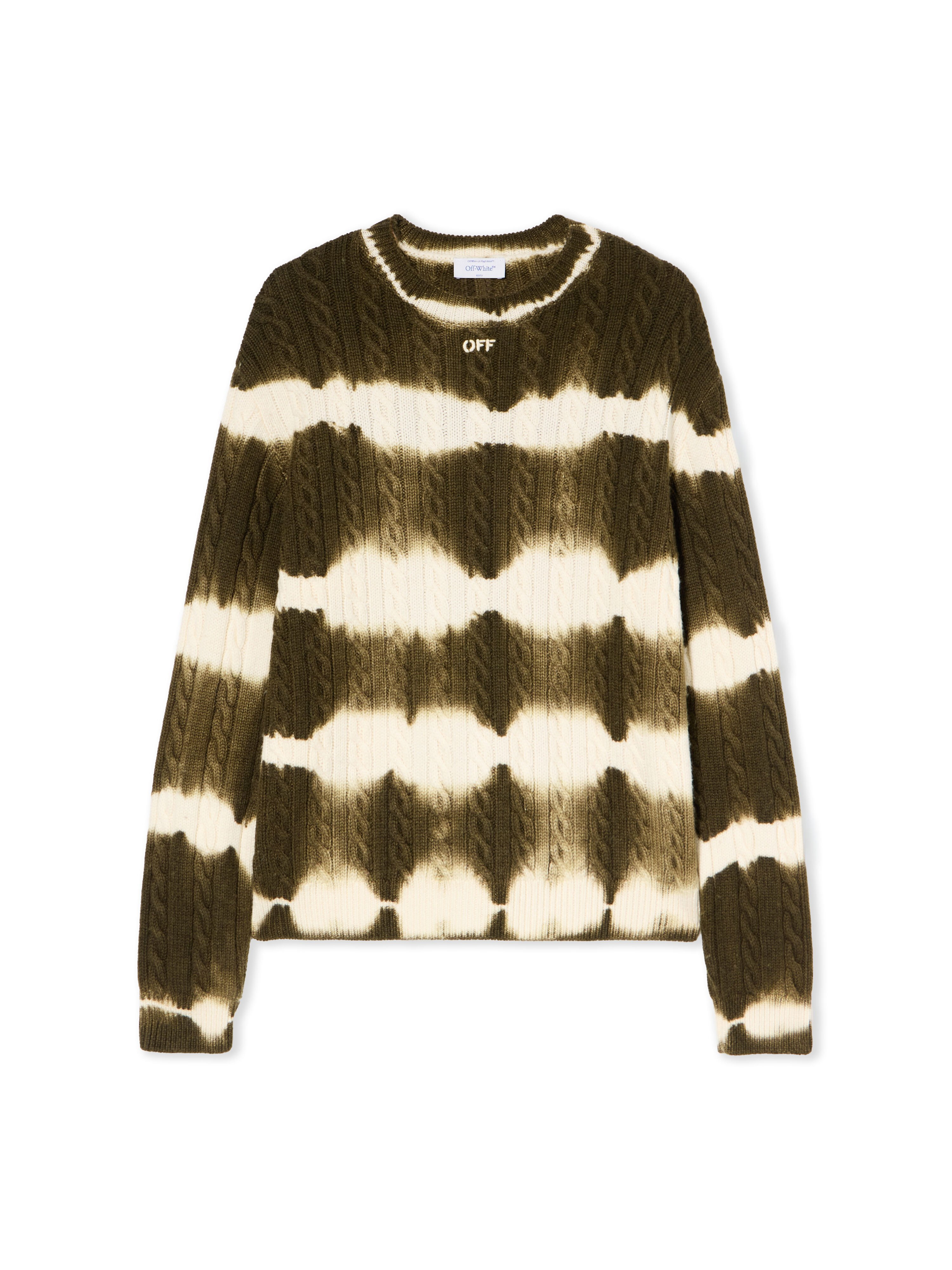Off Stamp Cable Knit Crewneck - 2