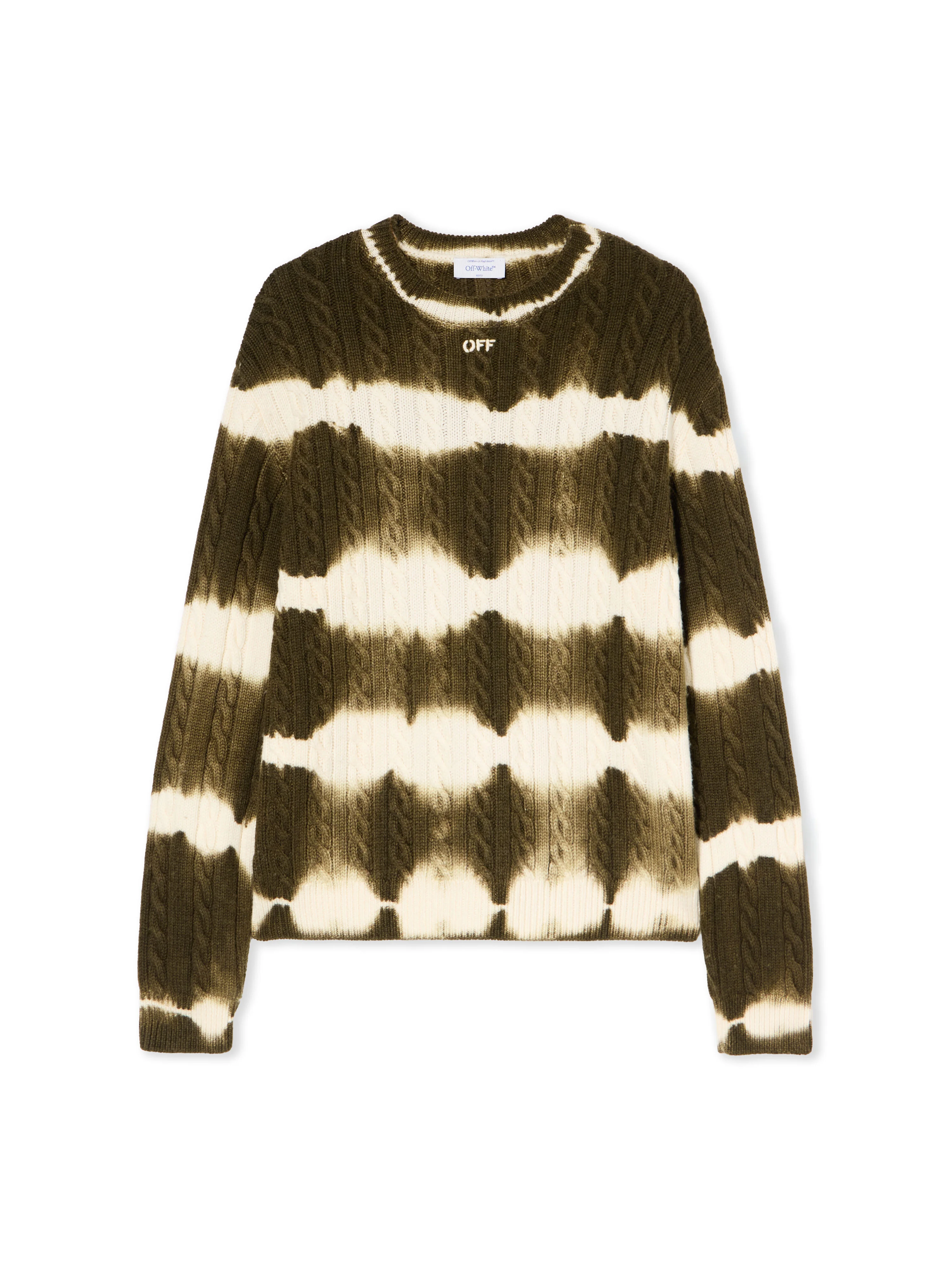 Off Stamp Cable Knit Crewneck - 1