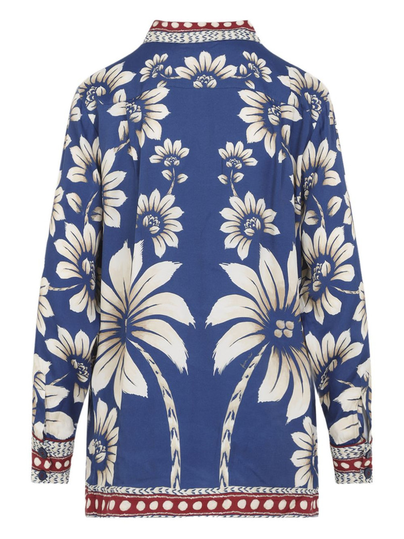 FARM RIO floral palm button-down top outlook