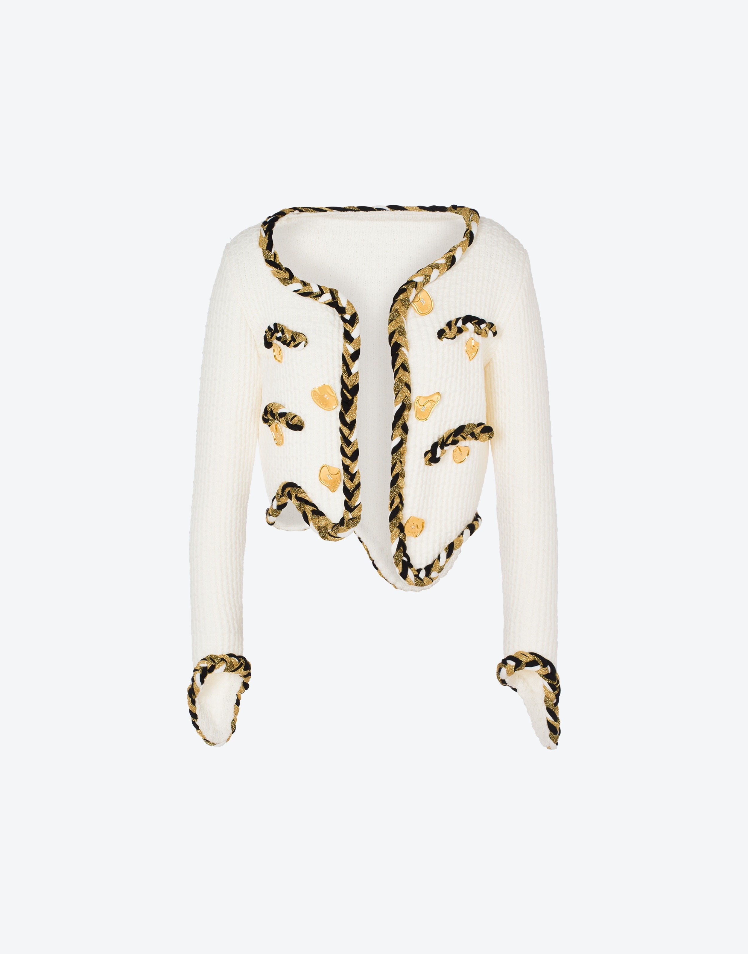MORPHED EFFECT WOOL CARDIGAN - 1