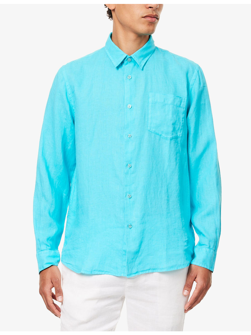 Caroubis patch-pocket regular-fit linen shirt - 3