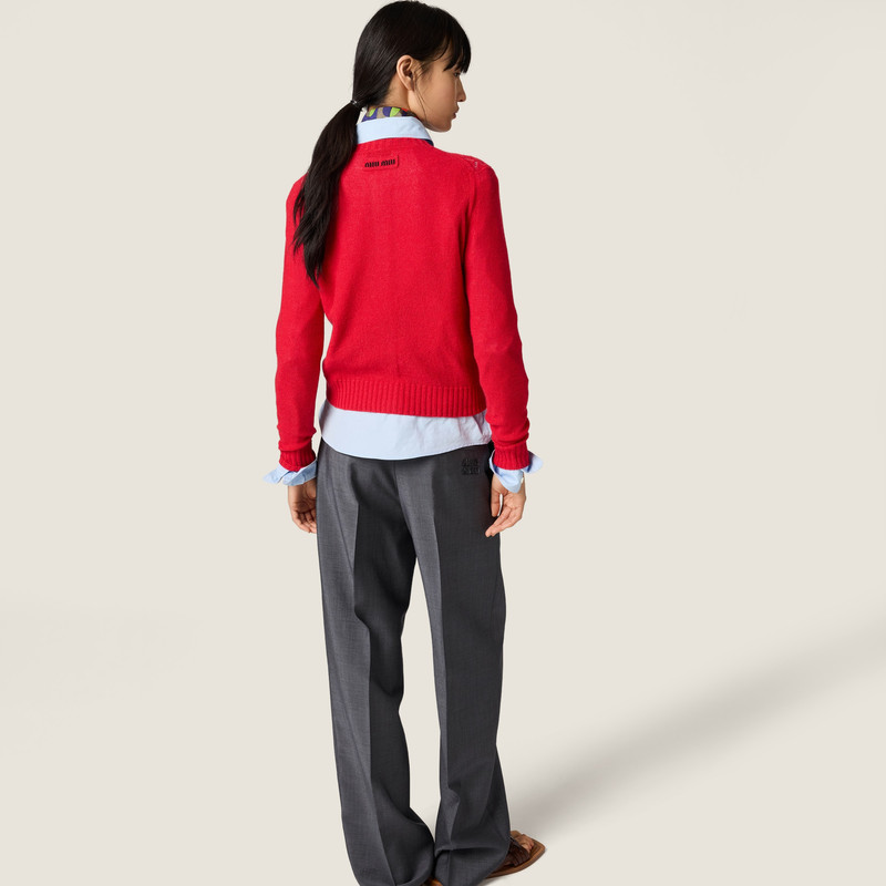 Lace-effect cashmere cardigan 3