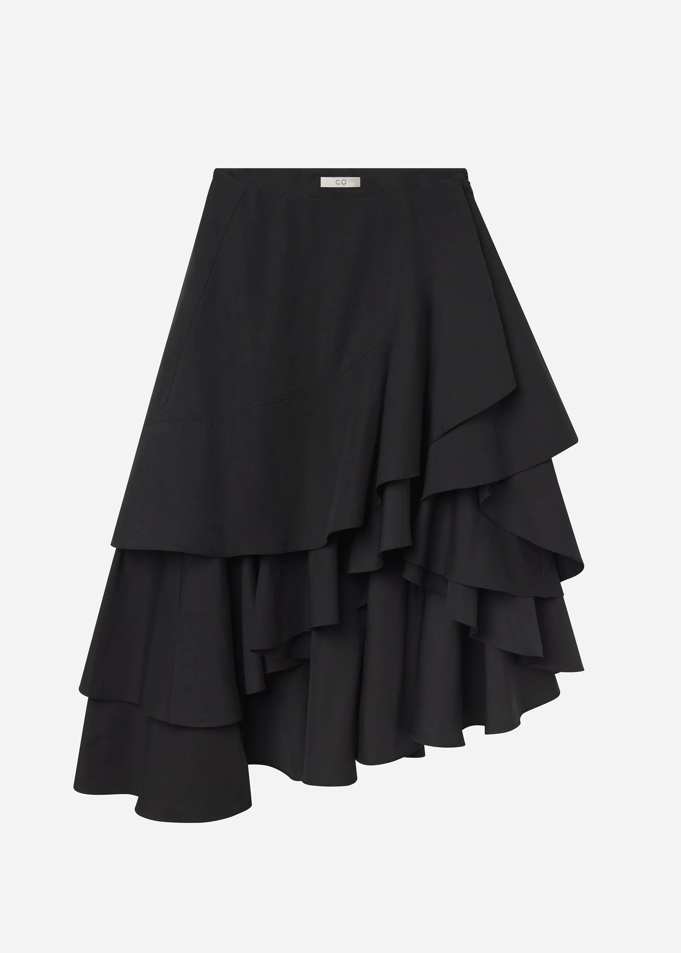Asymmetric Full Skirt in Cotton Poplin - 1