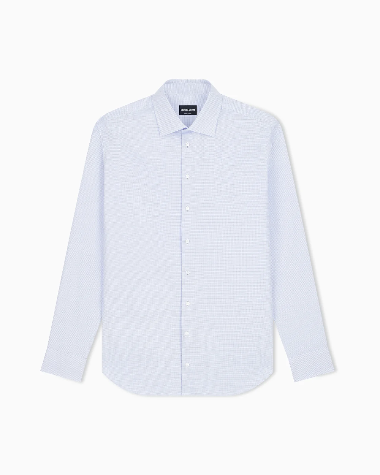 REGULAR FIT SHIRT IN MICRO WEAVE COTTON WITH FRENCH COLLAR - 1