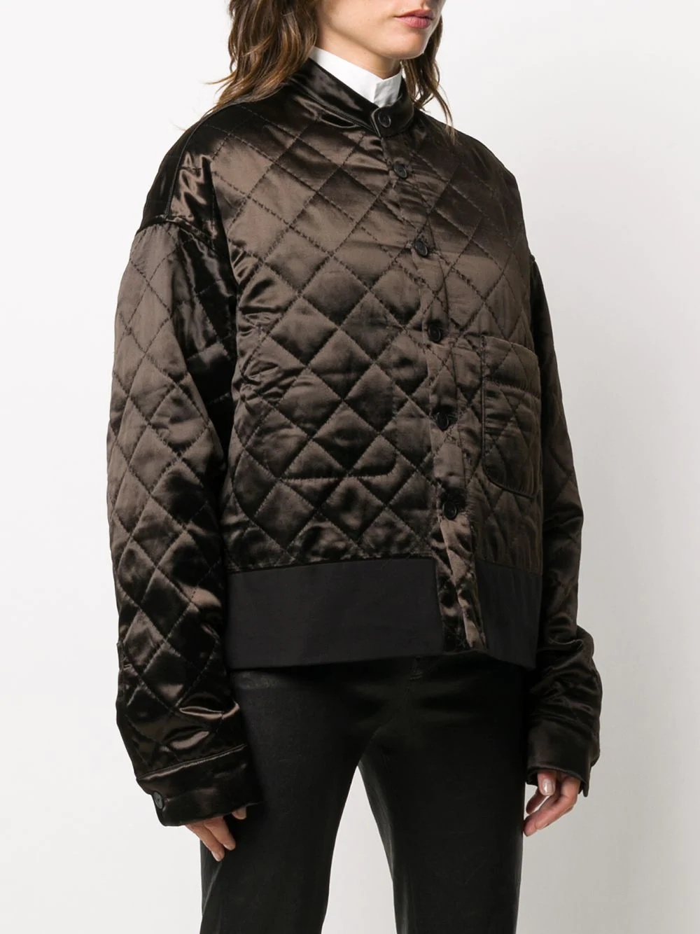 embroidered-detail diamond-quilted jacket - 4