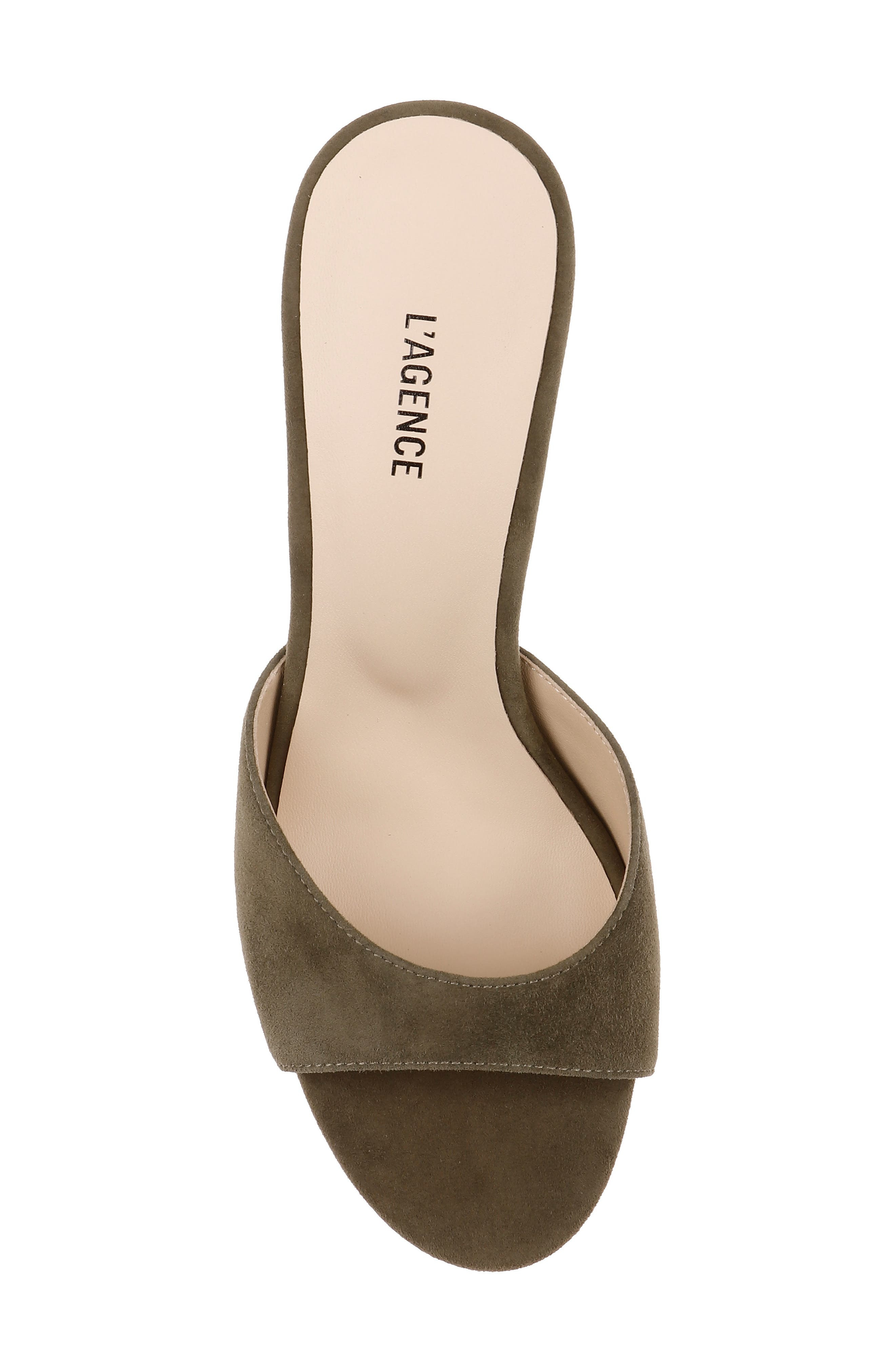 L'AGENCE Avery Slide Sandal in Olive Suede at Nordstrom - 5