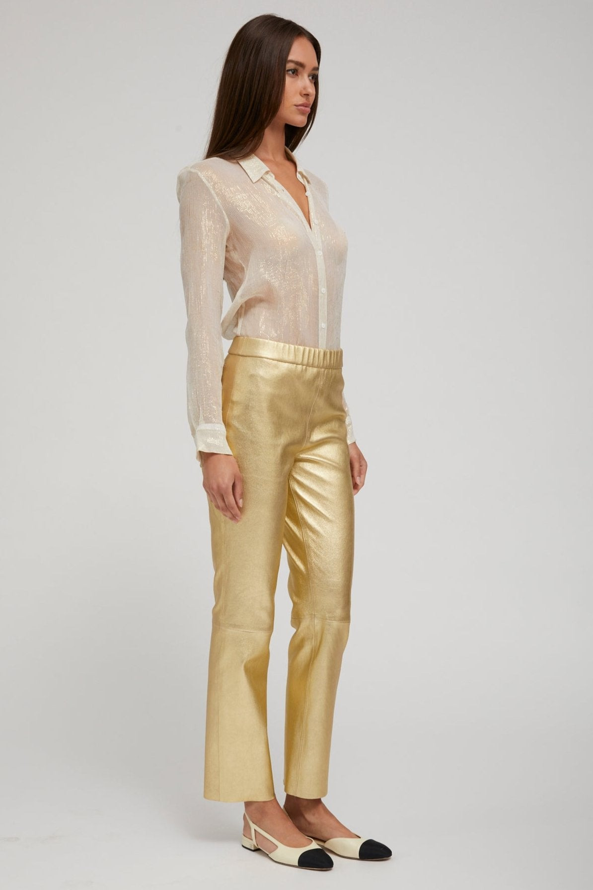 METALLIC GOLD LEATHER SOPHIA PULL ON - 3