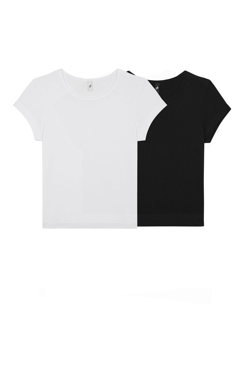 The Baby Tee 2-Pack: Cotton Jersey Black & White 1
