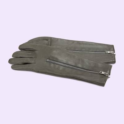 GUCCI Leather gloves with zip outlook