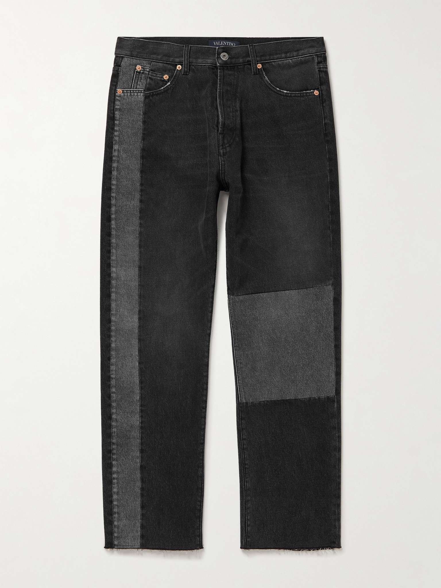 Distressed Patchwork Jeans - 1