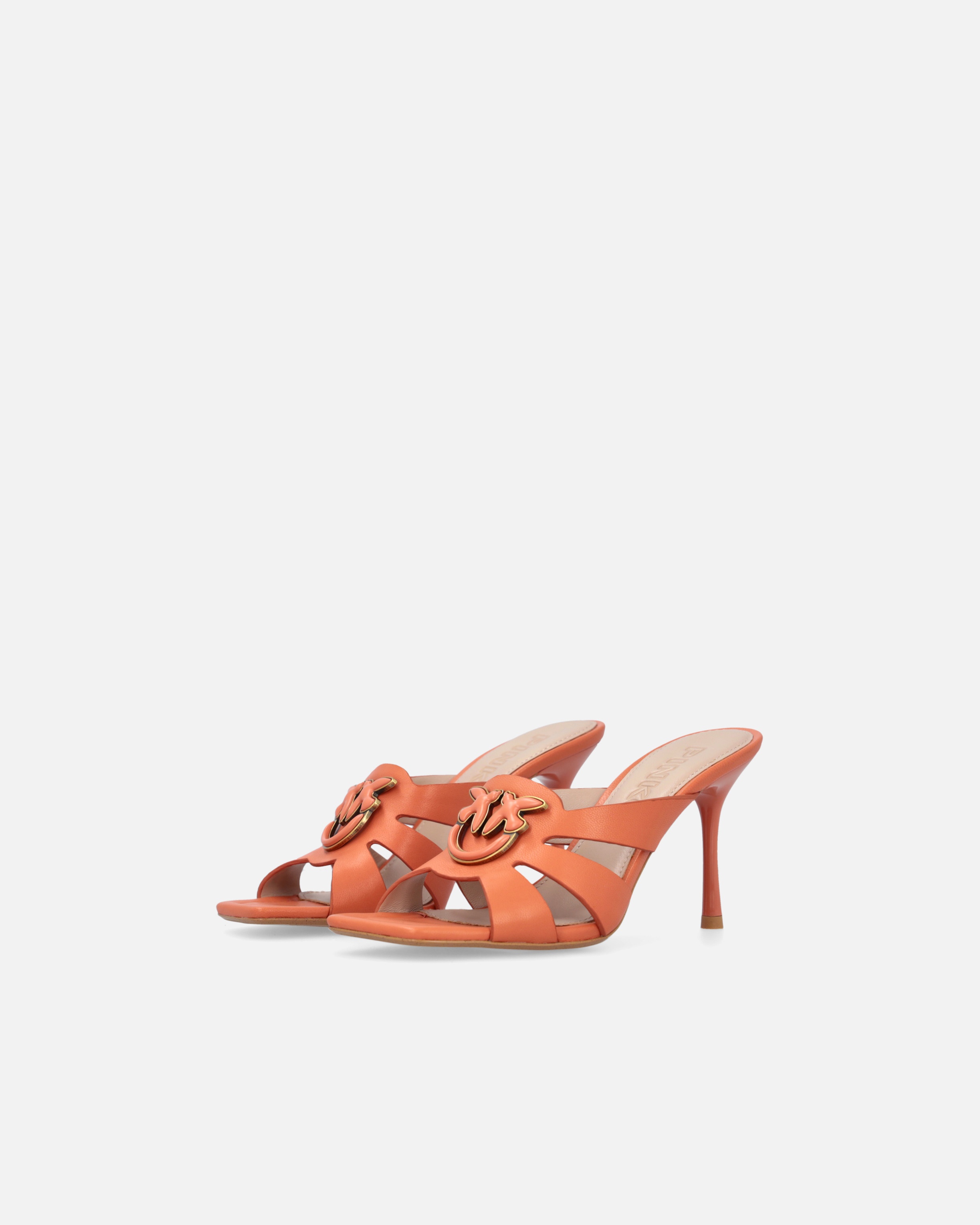 NAPPA LEATHER SANDALS WITH HEEL AND BIRD DETAIL - 6