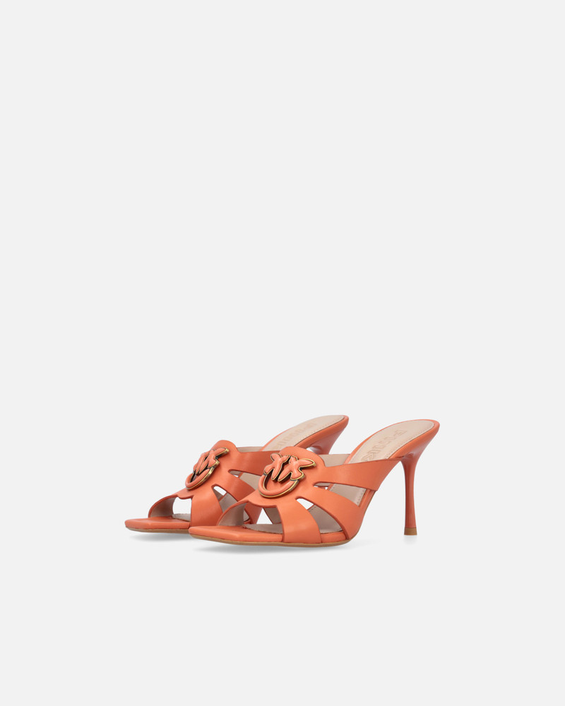 NAPPA LEATHER SANDALS WITH HEEL AND BIRD DETAIL 6