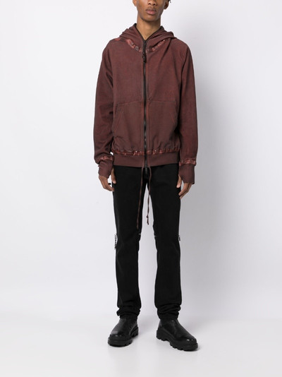 Isaac Sellam zipped organic cotton hoodie jacket outlook