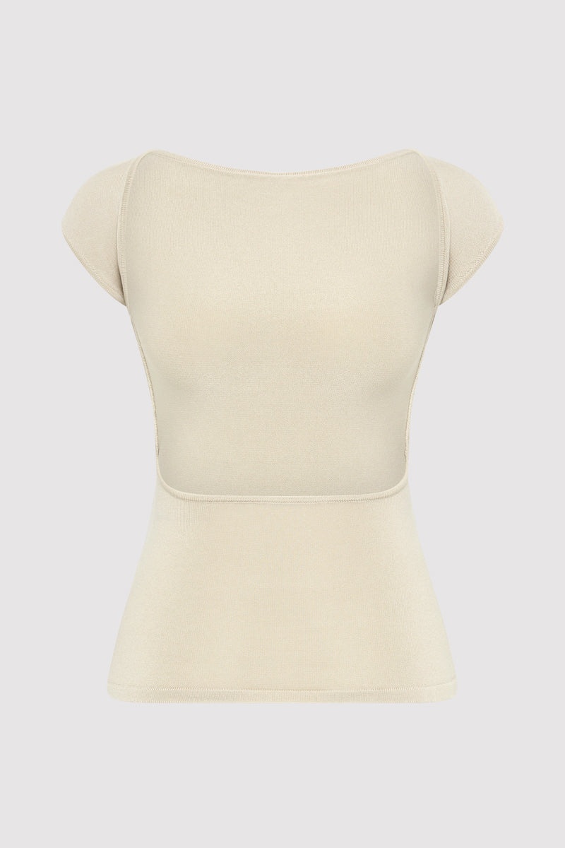 Sculpted Ballet Knit Top - Creme - 7