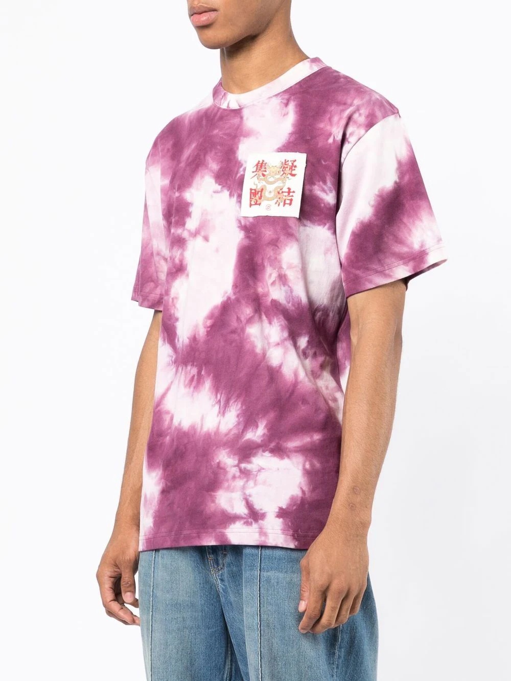 dragon-patch tie-dye T-shirt - 4