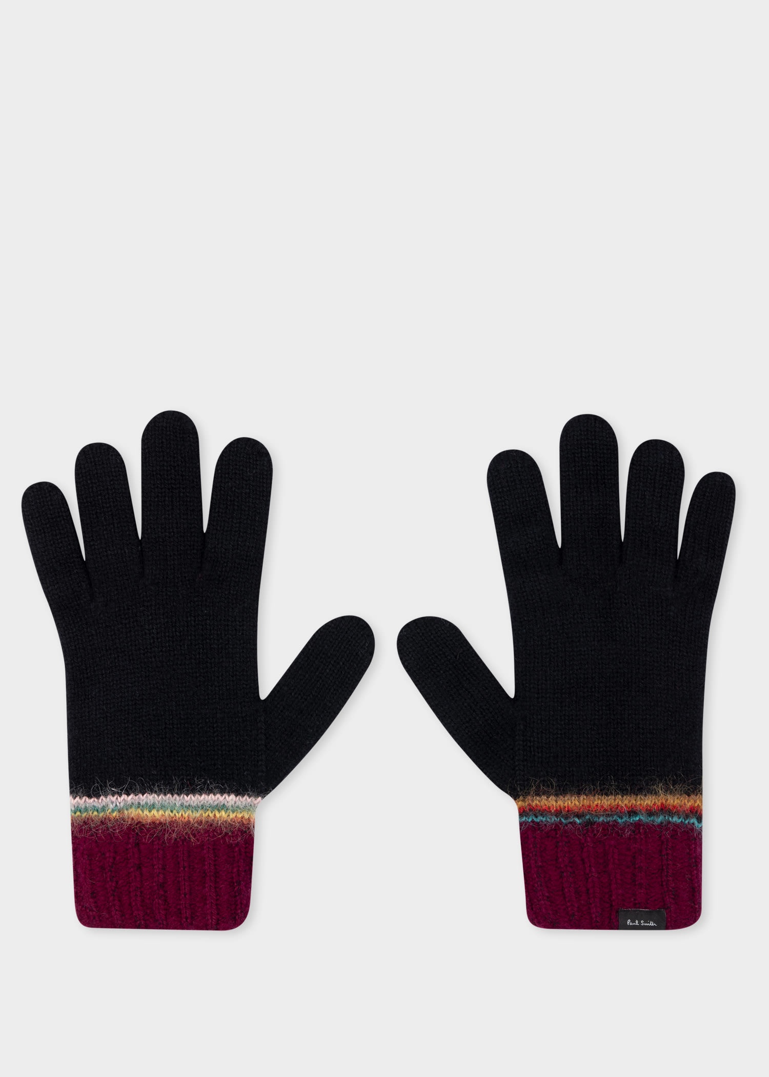 Stripe Cuff Lambswool Gloves - 1