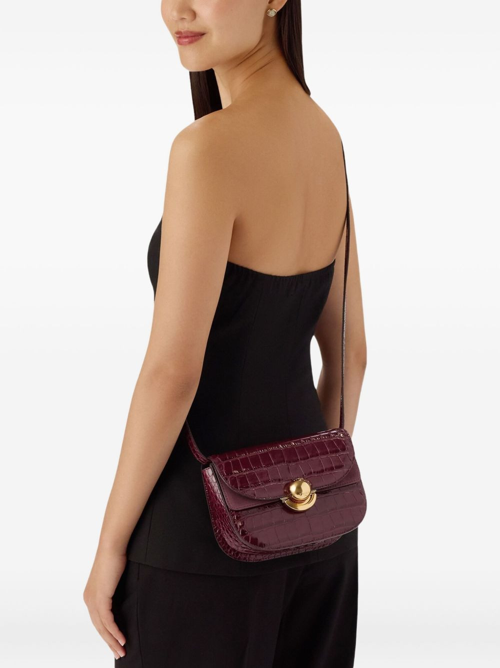 Sfera crocodile-embossed dome satchel - 2