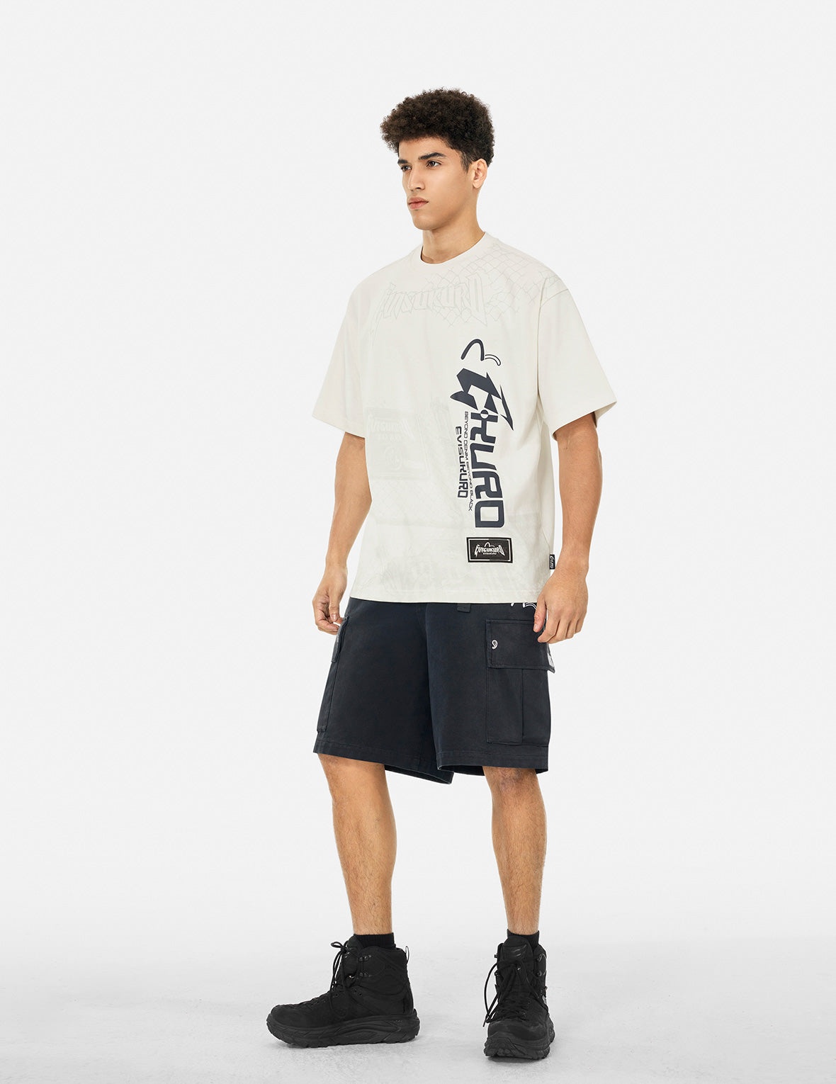 Logo and Seagull print Oversized T-Shirt - 3