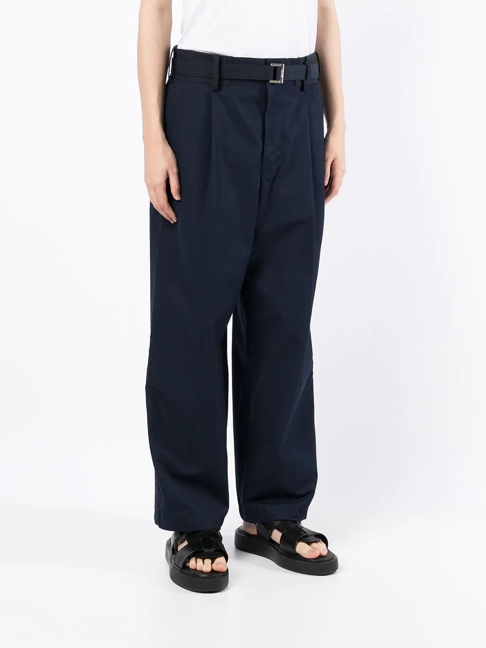 belted wide-leg trousers - 3