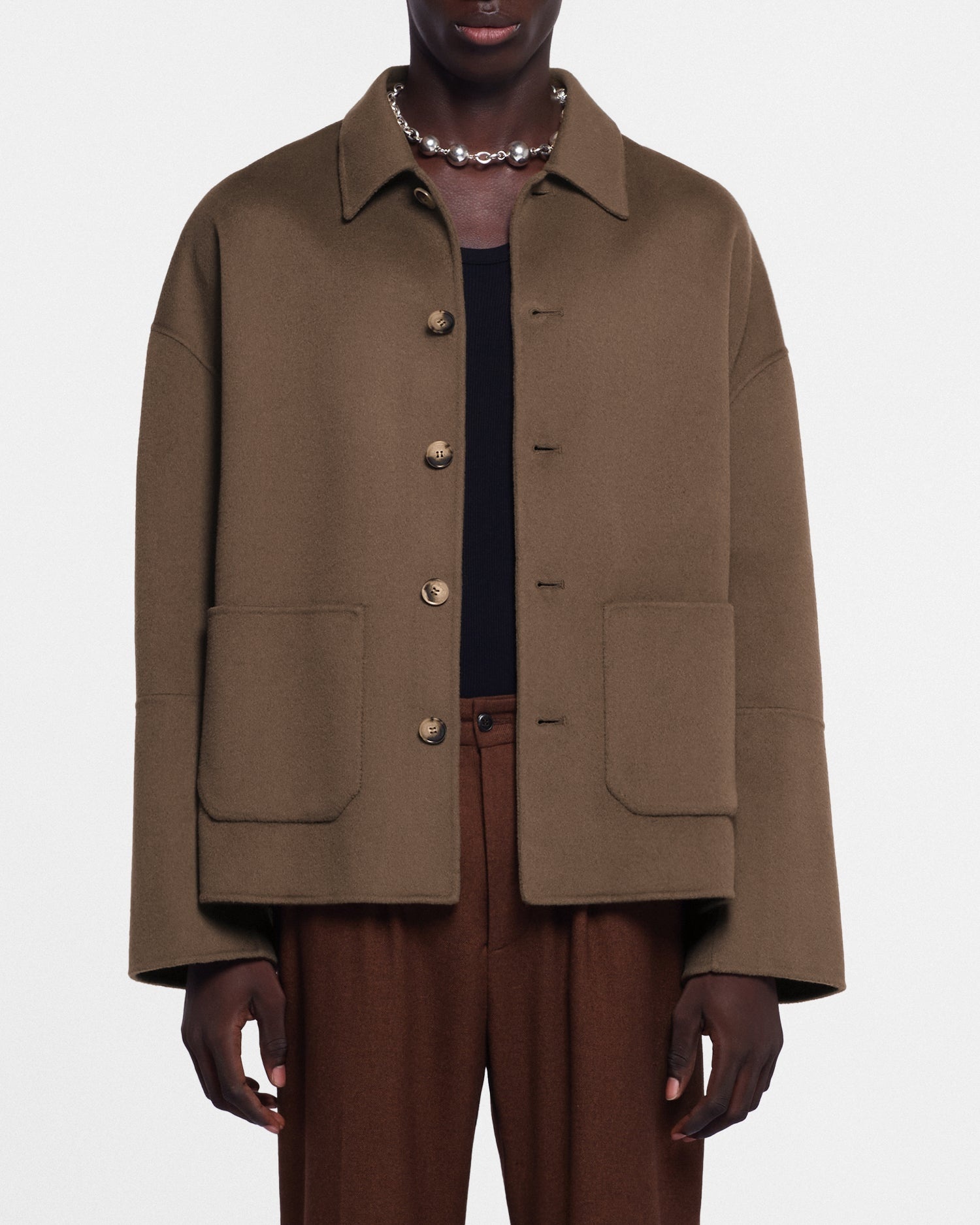 Double Wool And Silk Blend Jacket - 4