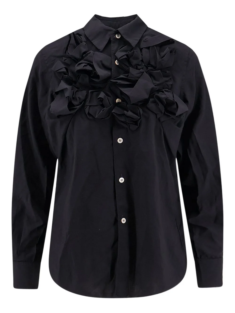 ruffled-detail long-sleeved shirt - 1