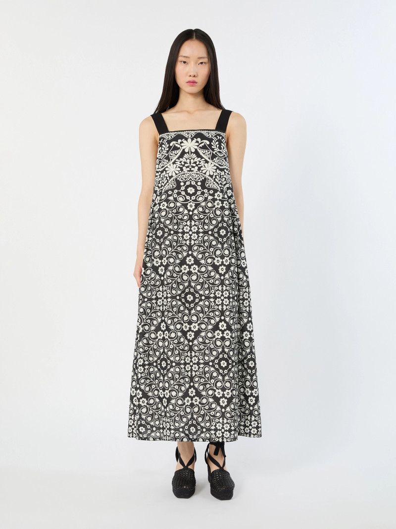 WKIMOLI Printed cotton voile dress - BLACK 3