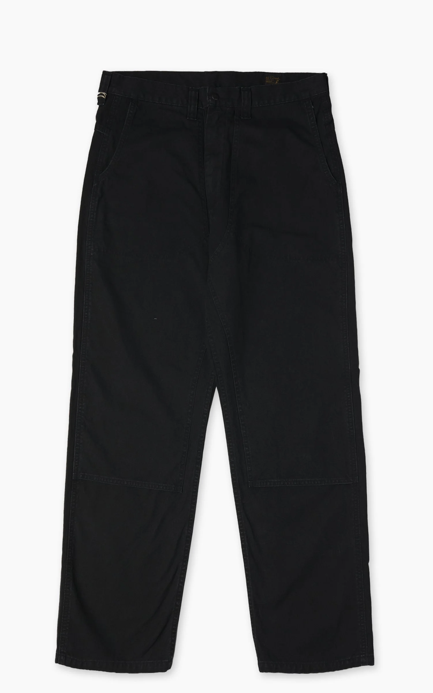 ORSLOW DOUBLE KNEE CANVAS WORK TROUSERS BLACK - 1