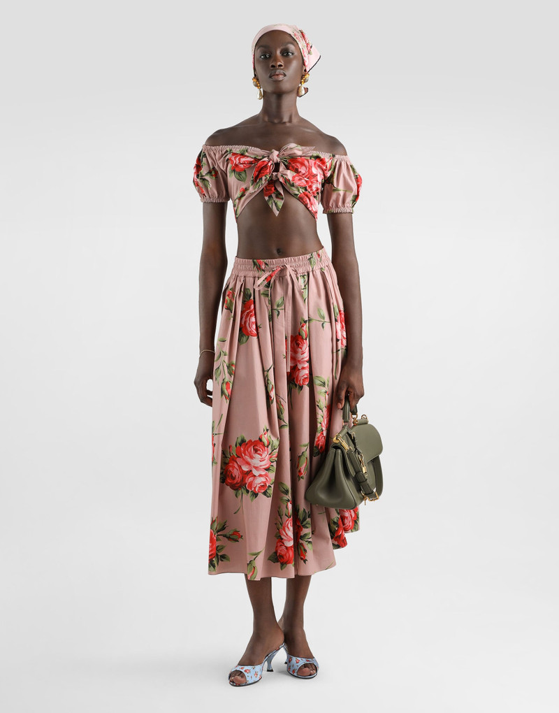 Dolce & Gabbana Rose bouquet-print cotton top outlook