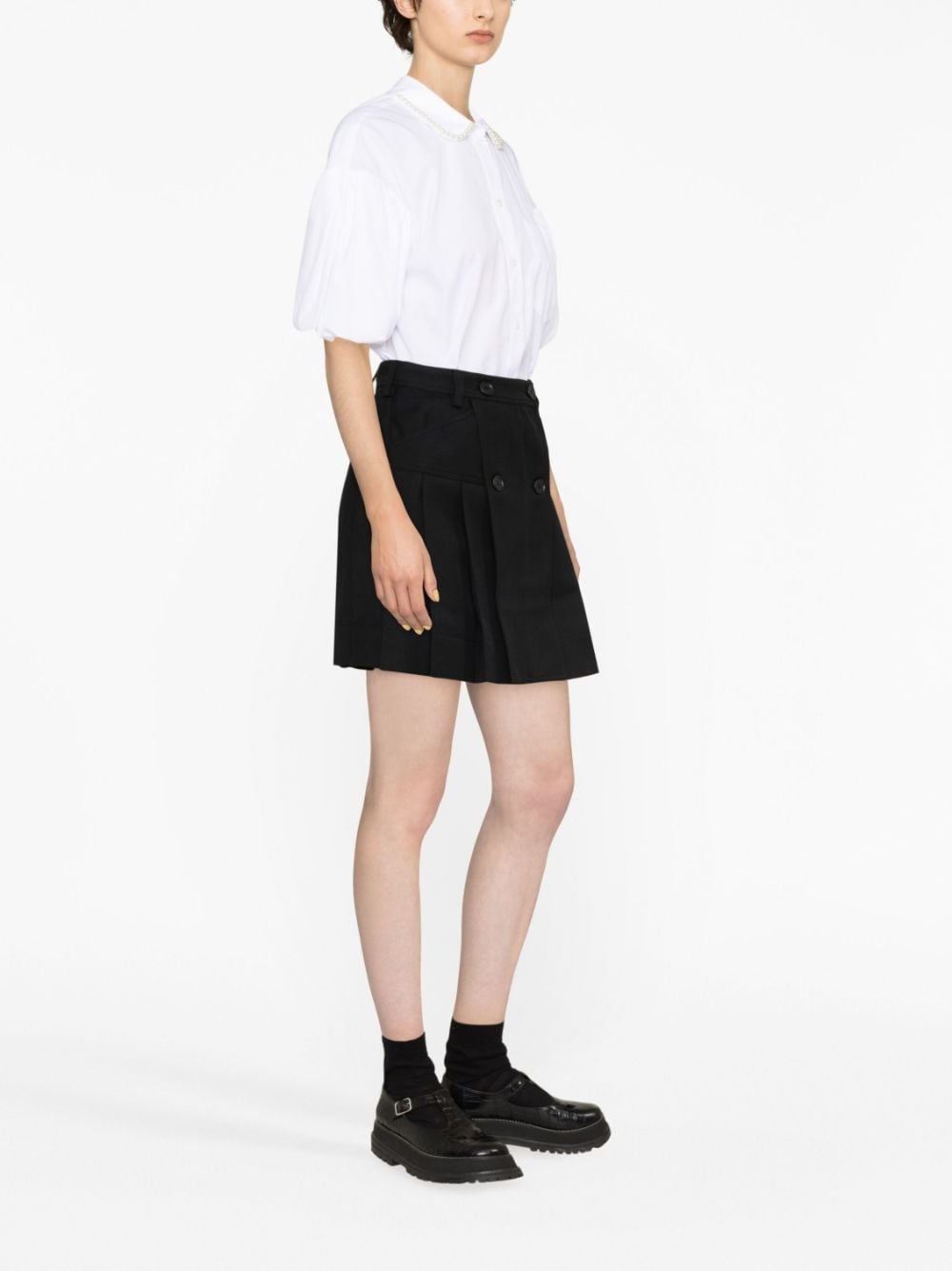 pleated A-line miniskirt - 3