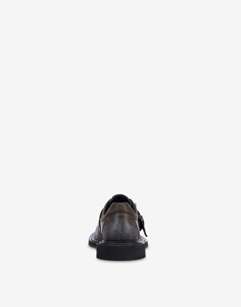 Moschino AGED CALFSKIN DERBY SHOES outlook