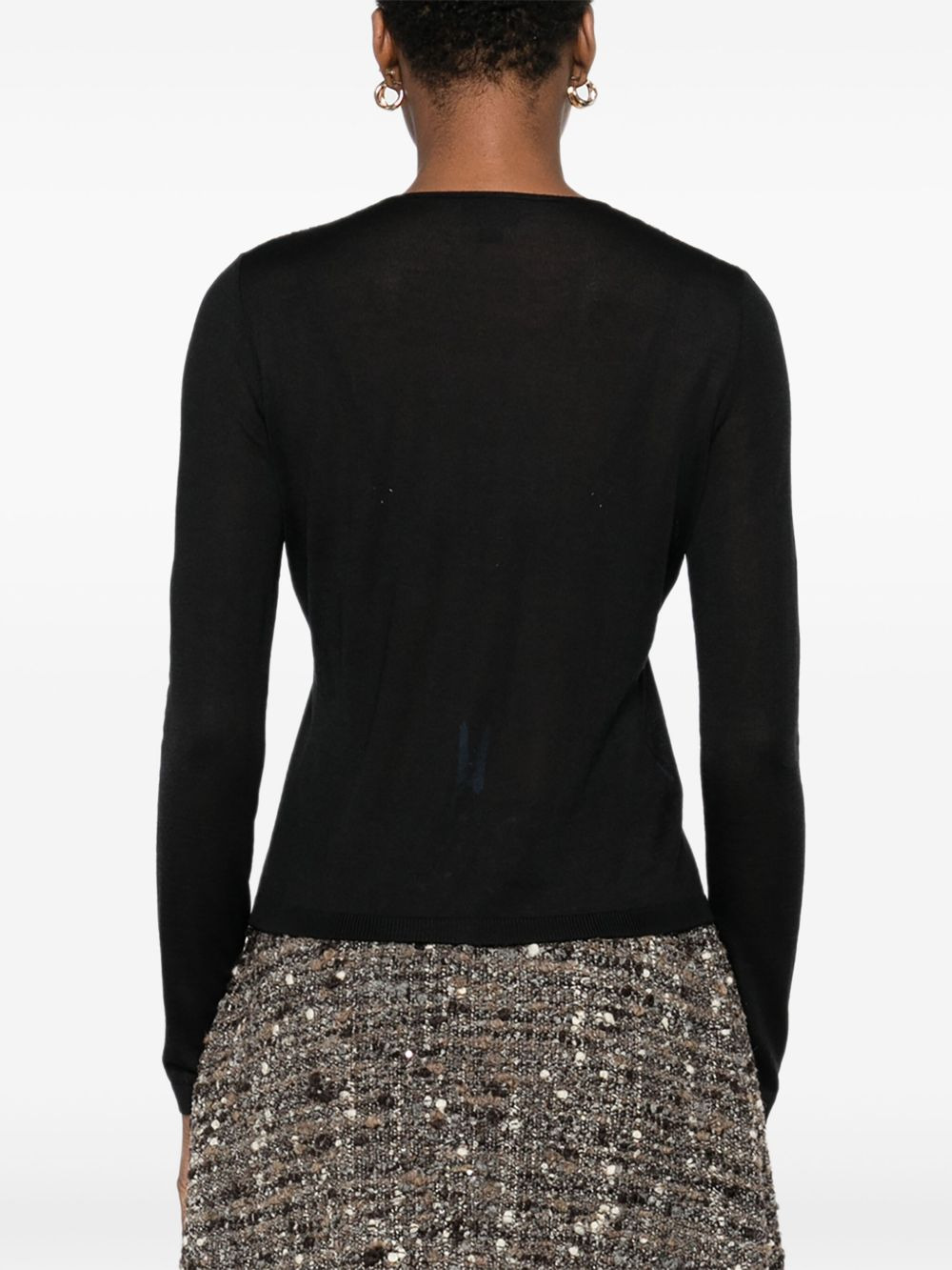 lace-insert long-sleeve top - 4