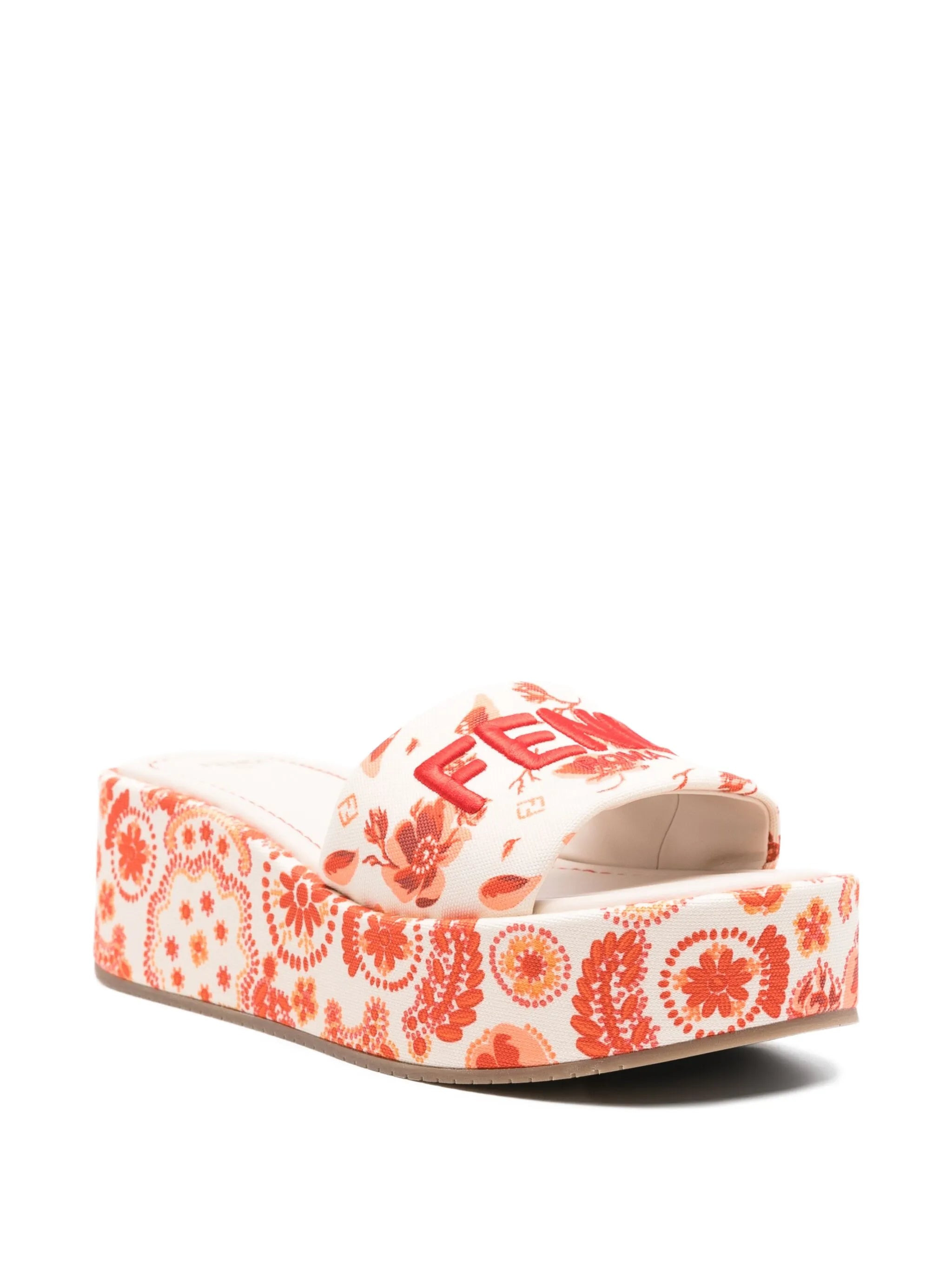 Fendi 55mm Sunshine Floral-print Sandals - 4