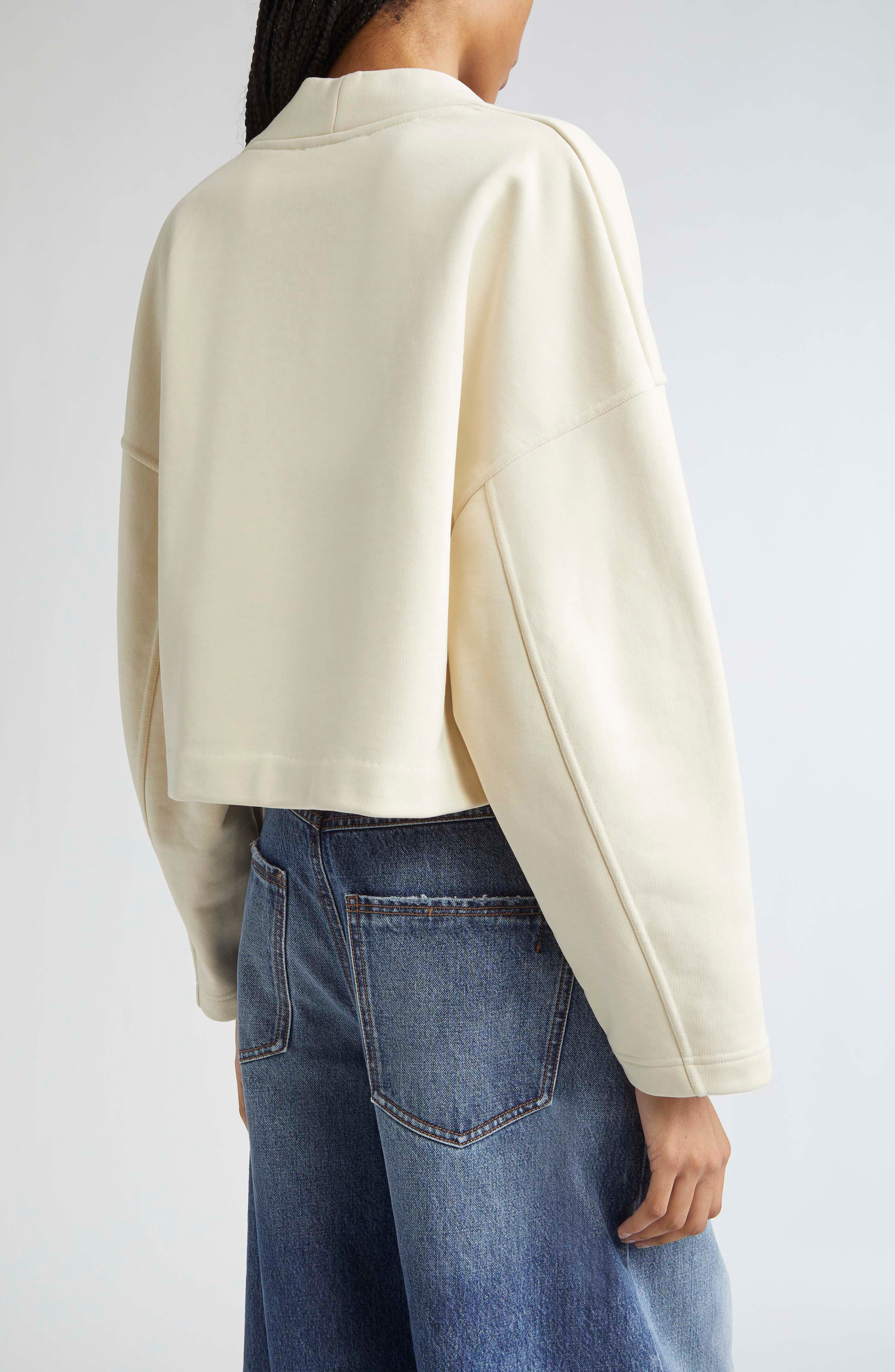 SPORTMAX Minnie Layered Effect Sweatshirt in Ivory at Nordstrom - 3
