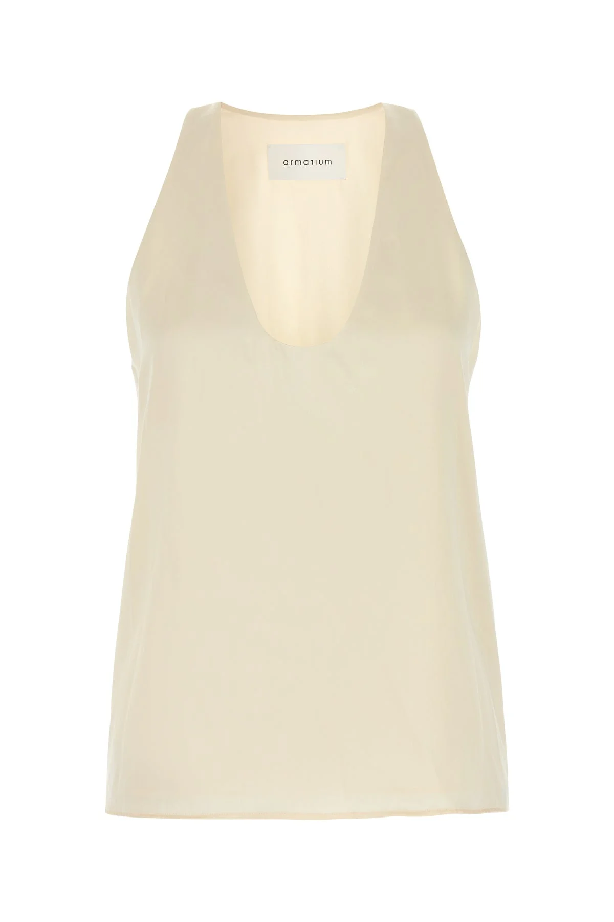 Cream stretch satin Bianca top - 1