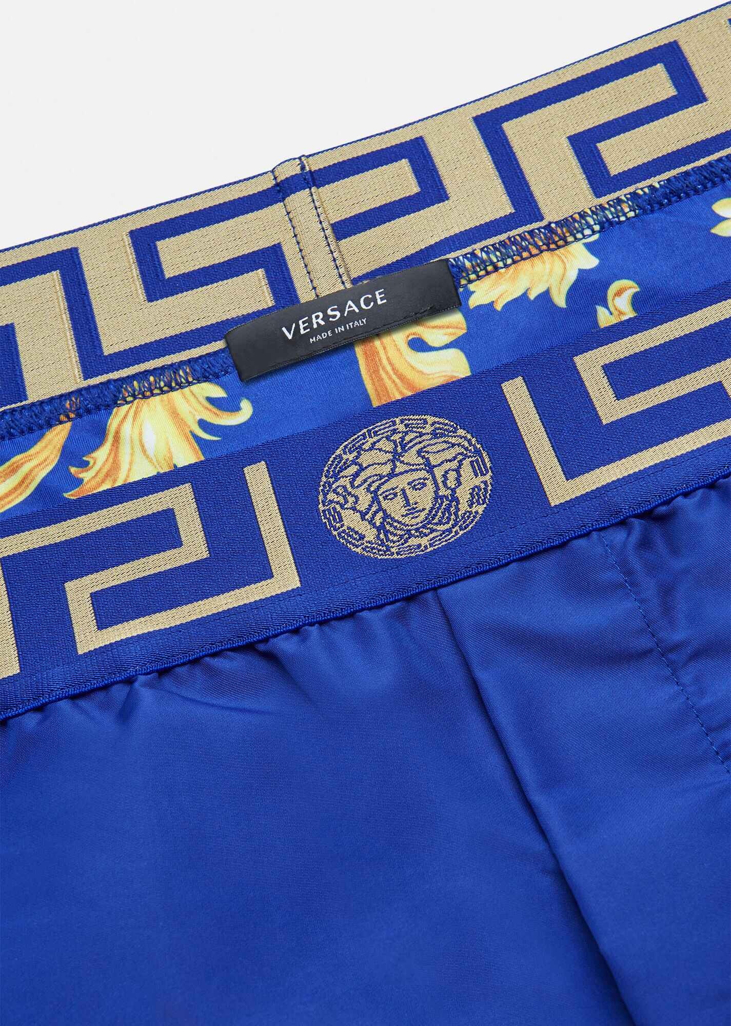 Mid-length Greca Border Swim Shorts - 4
