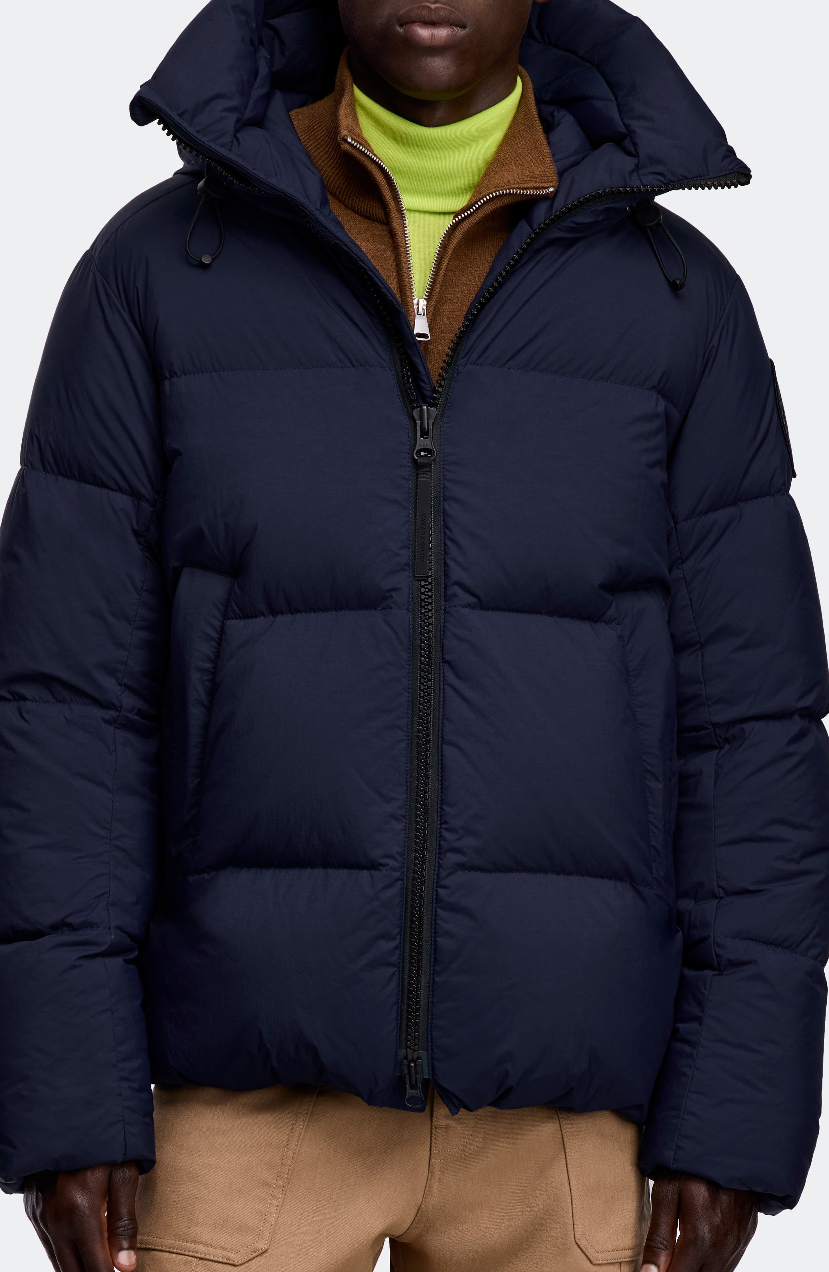 Canada Goose Crofton Water Resistant Packable 750 Fill Power Down Hooded Jacket in Atlantic Navy - 1