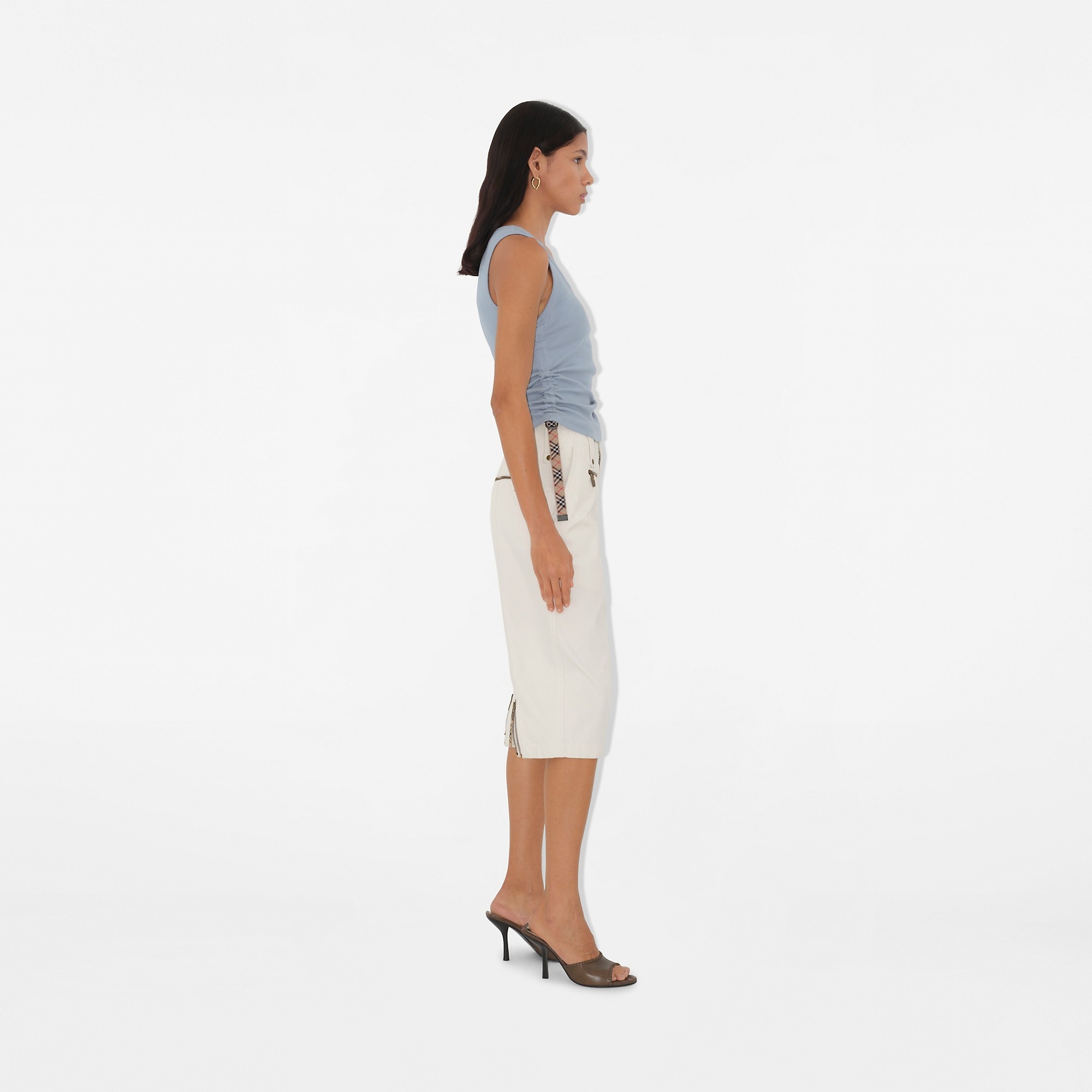 Check Trim Stretch Cotton Vest - 2
