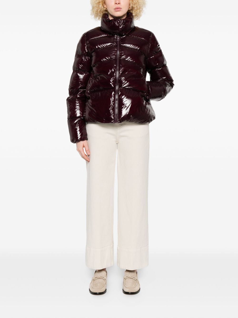 quilted shiny jacket - 2