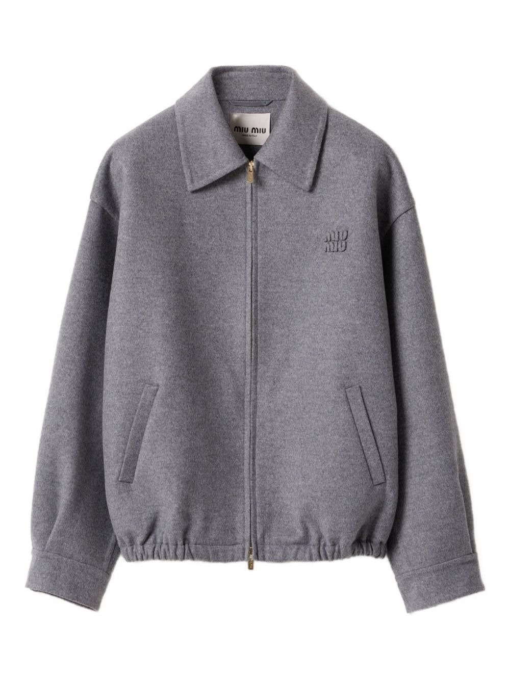 embroidered-logo wool jacket - 1