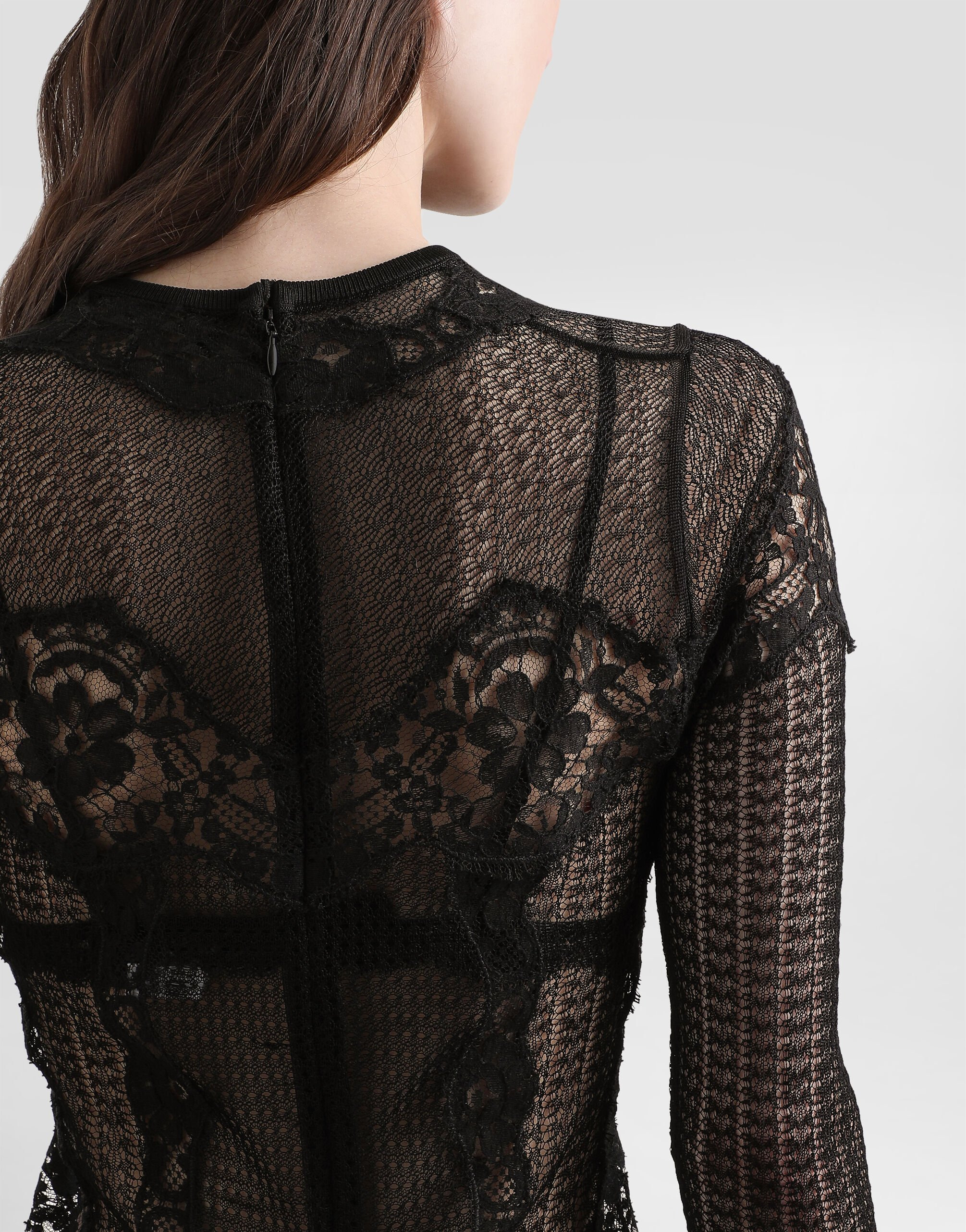 Knitted dress with lace - 6