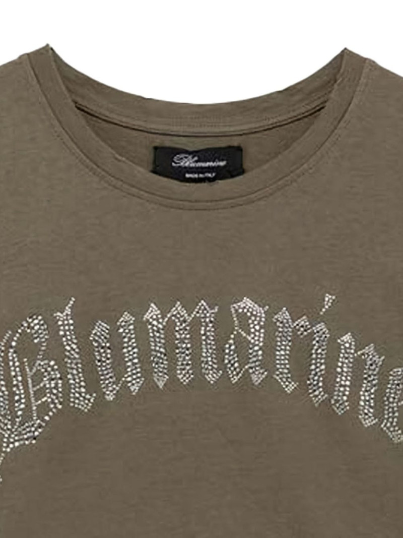 Blumarine crystal-embellished logo T-shirt outlook